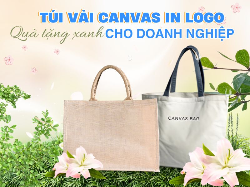 Túi canvas in logo