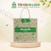 Túi vải đay quà tặng in logo họa tiết mỹ phẩm màu xanh lá VĐ-01 (1)