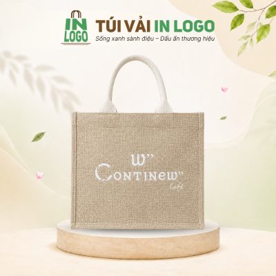 Túi xách vải đay quà tặng thêu logo họa tiết trơn VĐ-10